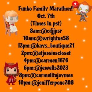 TUESDAY 10/7 FUNKO FAMILY MARATHON! with @wrightus58
